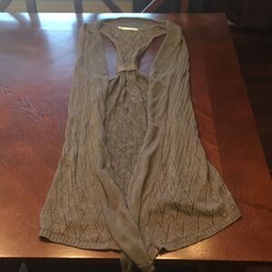 Maurices Gray Waterfall Open Front Sweater Vest Women’s Large Racerback